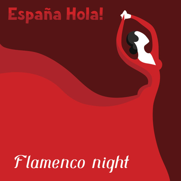 传统的西班牙弗拉门戈。穿红衣服的女人在跳舞图片下载