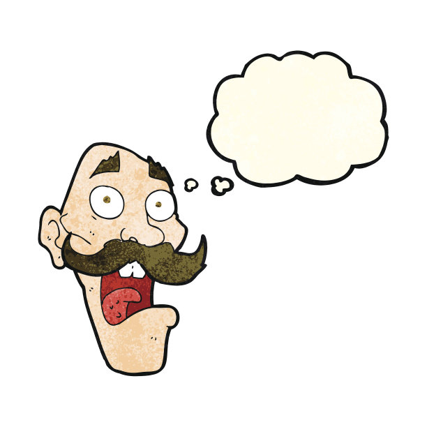 卡通用思想泡泡吓了老汉图片下载