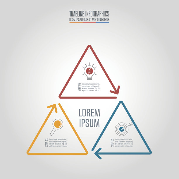 信息图表的创意概念。时间轴信息图设计矢量和营销图标的演示，工作流程布局，图表，年度报告，网页设计。经营理念有3个选项图片下载
