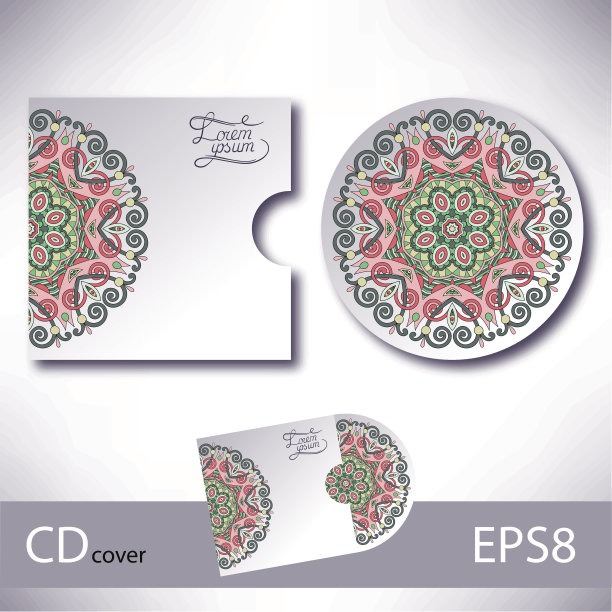 CD封面设计模板用乌克兰民族风格装饰fo图片下载