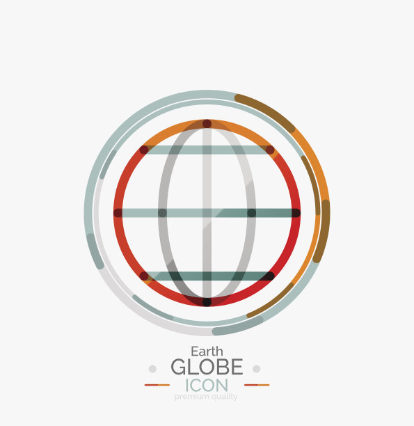 世界地球仪图标邮票图片下载