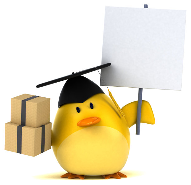 黄色的鸟- 3D插图图片下载