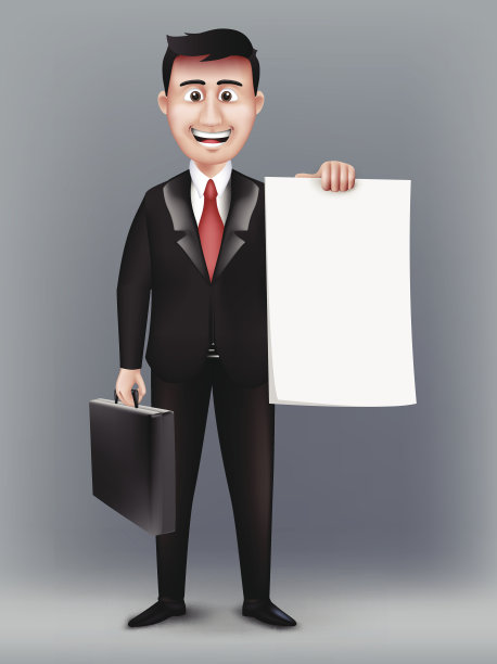 现实的聪明的专业人士或商人人物与公文包图片下载