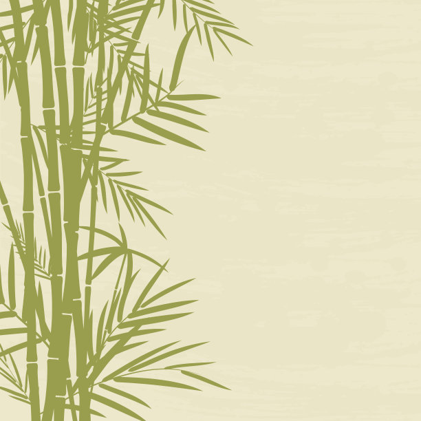 带叶子的竹子为你的文字留出空间。图片下载