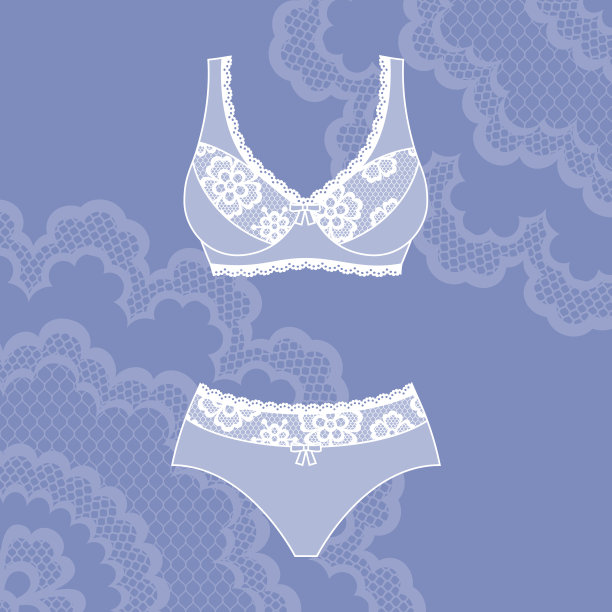 时尚女性内衣与复古蕾丝装饰。图片下载