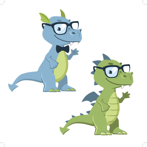 卡通书呆子潮龙吉祥物图片下载