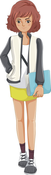 女士站着，手里拿着一本书图片下载