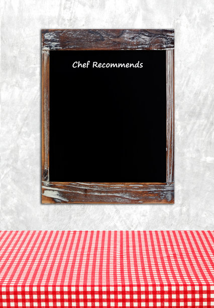 厨师建议水泥墙背景用粉笔板图片下载