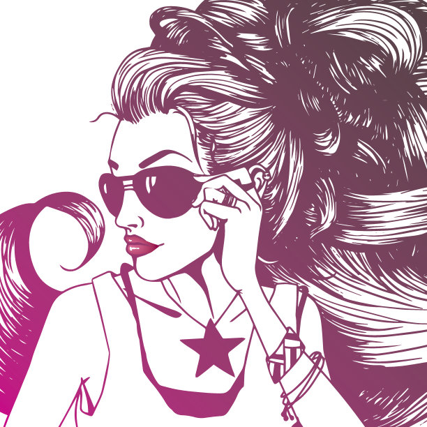 女人戴着墨镜图片下载