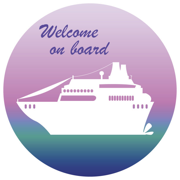 邮轮插图与文字的地方，欢迎上船图片下载