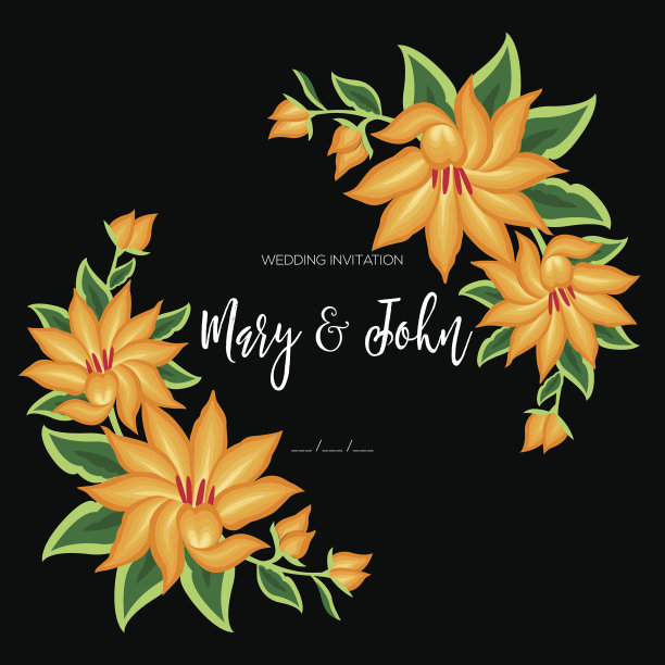 婚礼邀请卡-拷贝空间图片下载