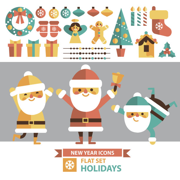 圣诞布景-圣诞老人等人物图片下载