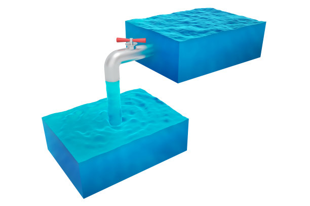 两个孤立的立方体水图片下载