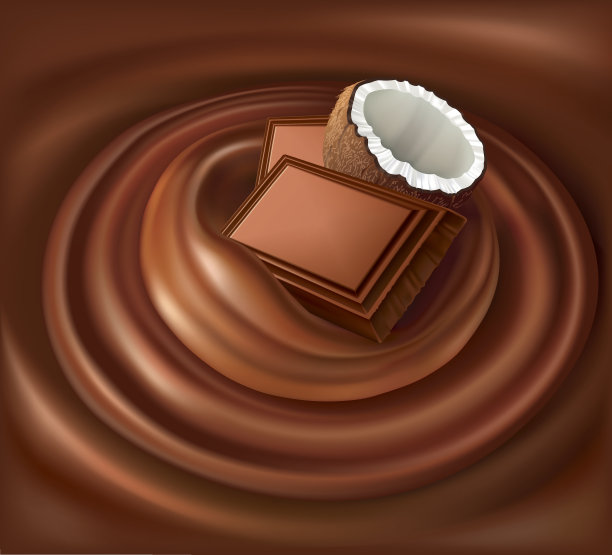 巧克力背景椰汁图片下载