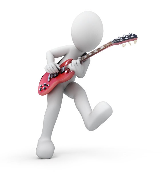 吉他手，3d人拿着吉他图片下载