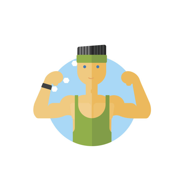 运动家伙圆贴纸图片下载