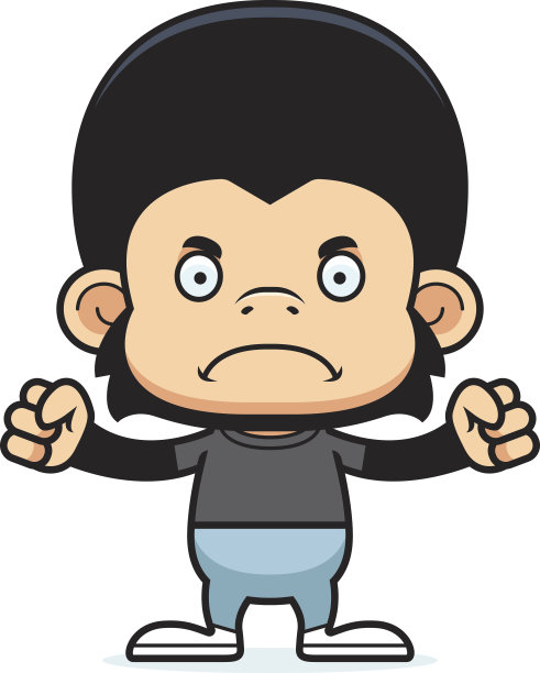 卡通愤怒的黑猩猩图片下载