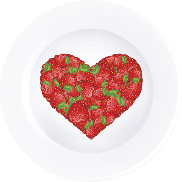 盘子里草莓的心图片下载
