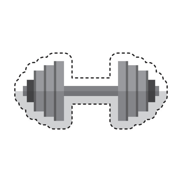 举重哑铃孤立图标图片下载