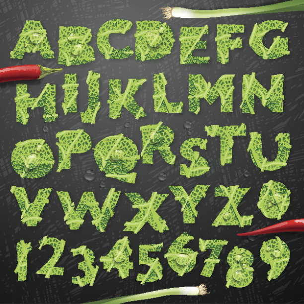 绿叶莴苣字母图片下载