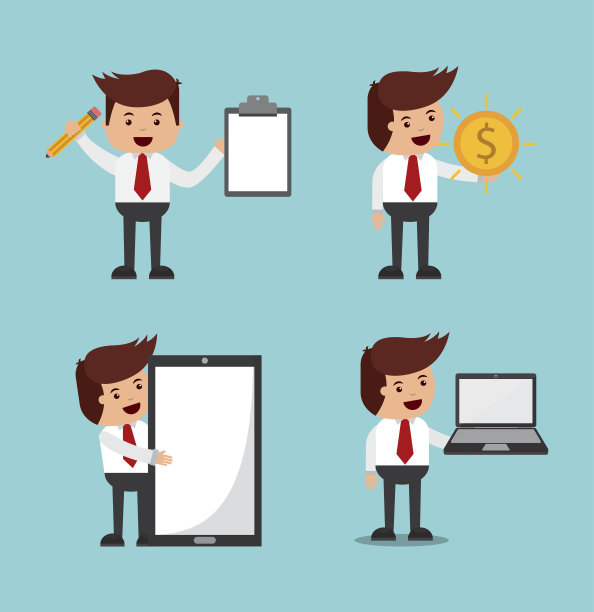 成功商人性格孤立图标设计图片下载