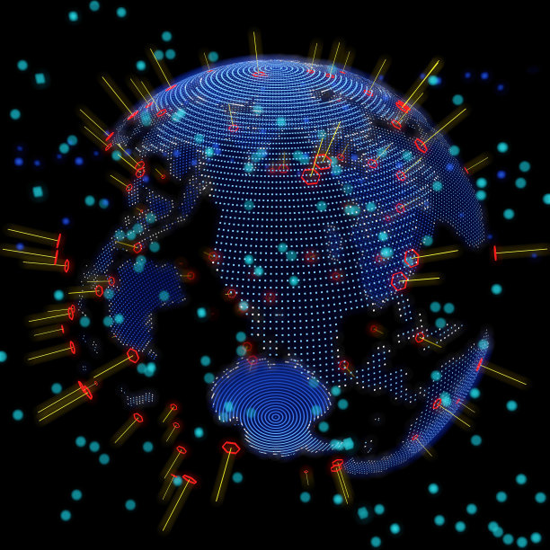 抽象世界地球仪，全息图，世界地图，粒子图片下载