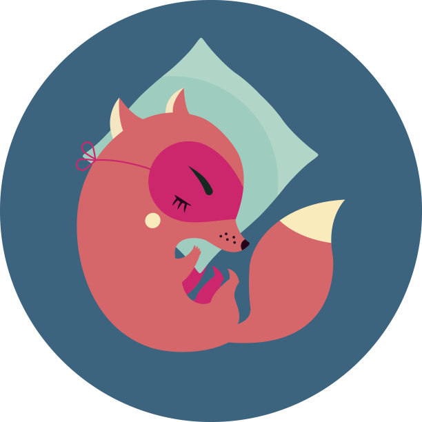 戴着面具的狐狸在枕头上做梦图片下载