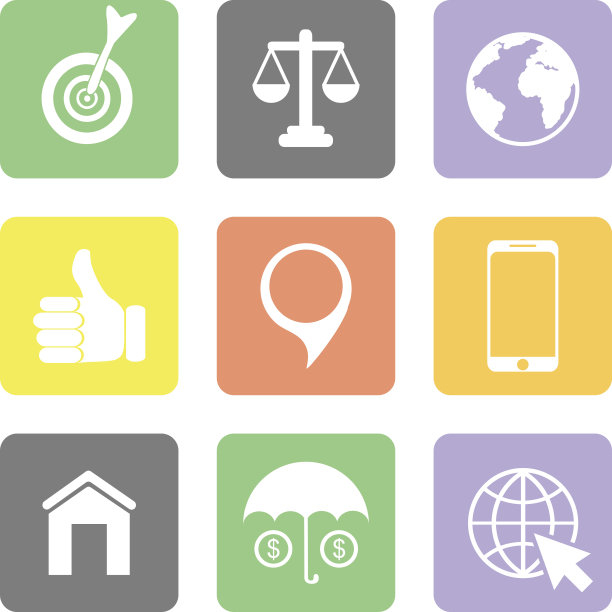 在线商店图标平面设计9件图片下载