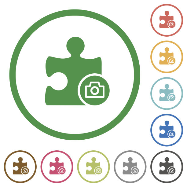 相机插件平面图标与轮廓图片下载