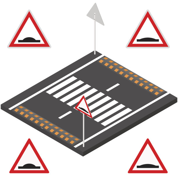 减速带在3D，矢量插图。图片下载
