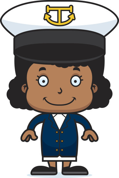卡通微笑船长女孩图片下载