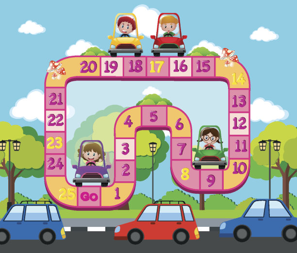 桌面游戏模板与孩子在路上图片下载