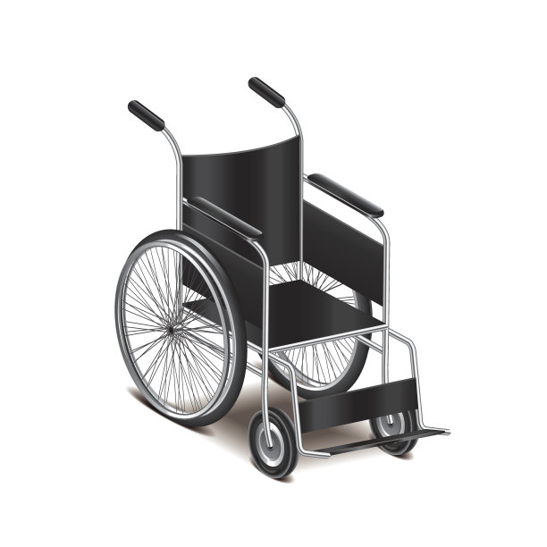 轮椅孤立在白色矢量上图片下载