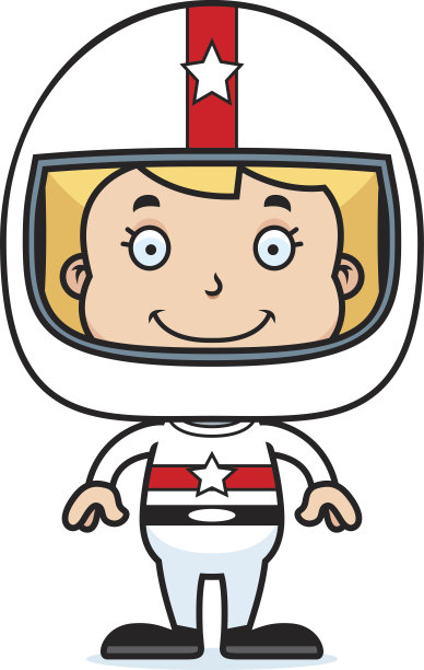 卡通微笑赛车手女孩图片下载