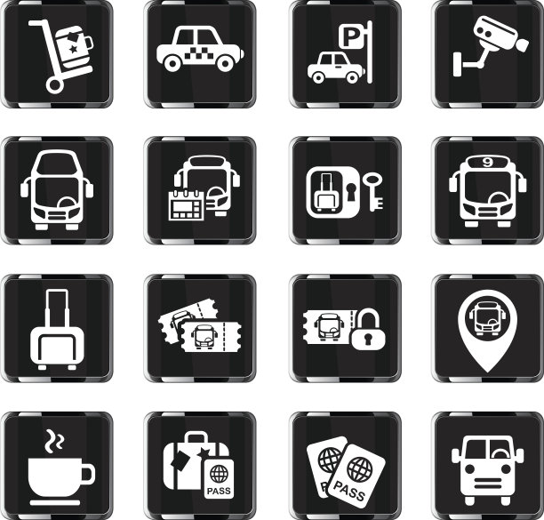 公交车站图标集图片下载