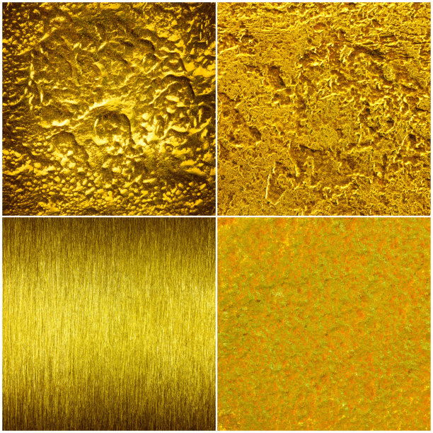 一套金黄色的纹理，刮刮，愤怒，锻造。金色钢铁背景图片下载