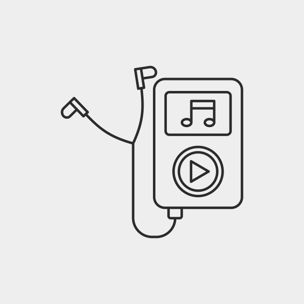 音乐播放器线性图标图片下载