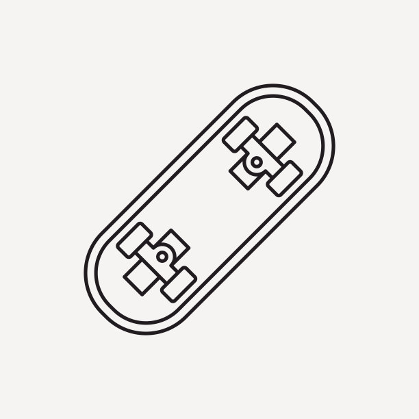 滑板线条图标图片下载