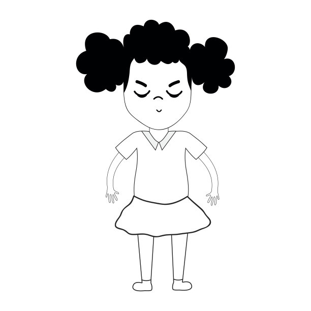 轮廓漂亮的女孩与发型和休闲装图片下载