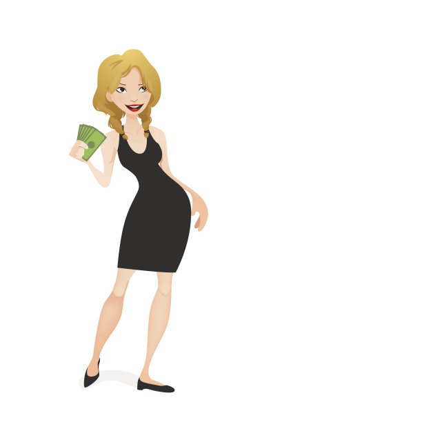 拿着现金的Smiley女孩图片下载