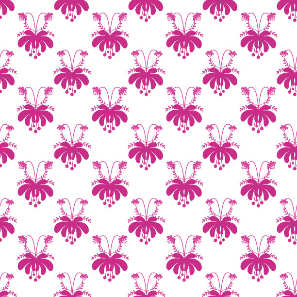 无缝可爱的卡通花图案在白色的背景图片下载