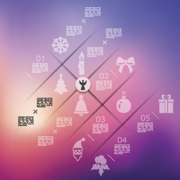 无焦点背景的圣诞信息图表图片下载