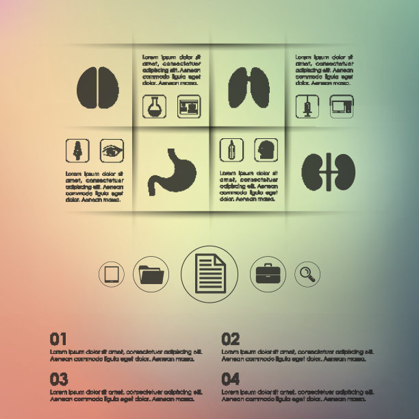 无聚焦背景的医学信息图表图片下载