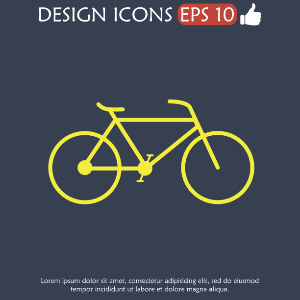 简约的自行车图标。向量,EPS 10图片下载