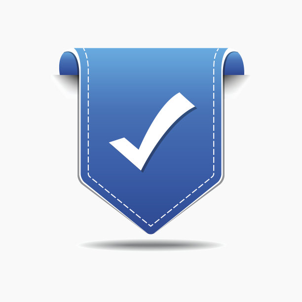 勾选标记向量蓝色Web图标图片下载
