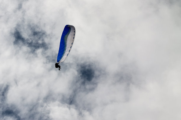 在白云的映衬下滑翔图片下载