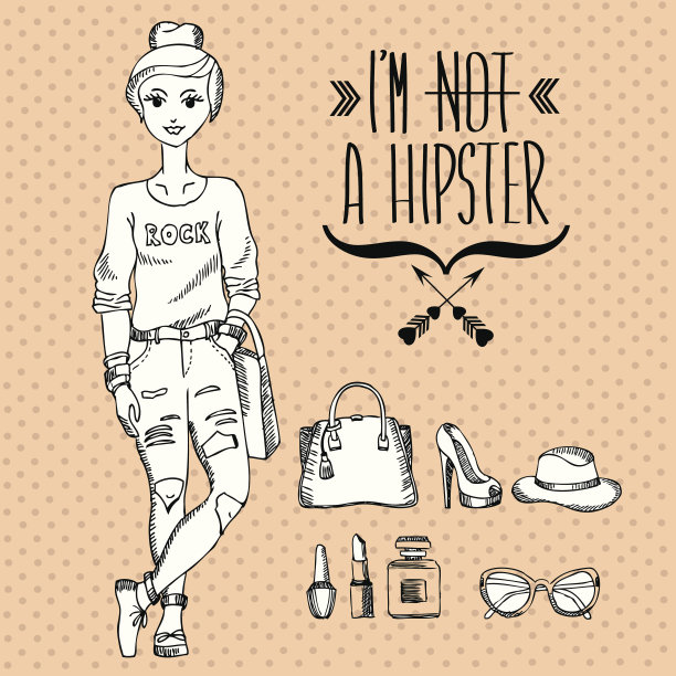 潮人的女孩。图片下载