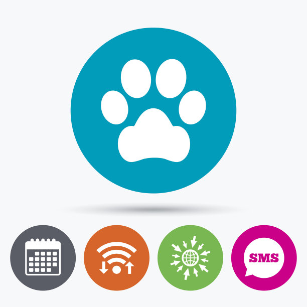 狗爪标志图标。宠物的象征。图片下载