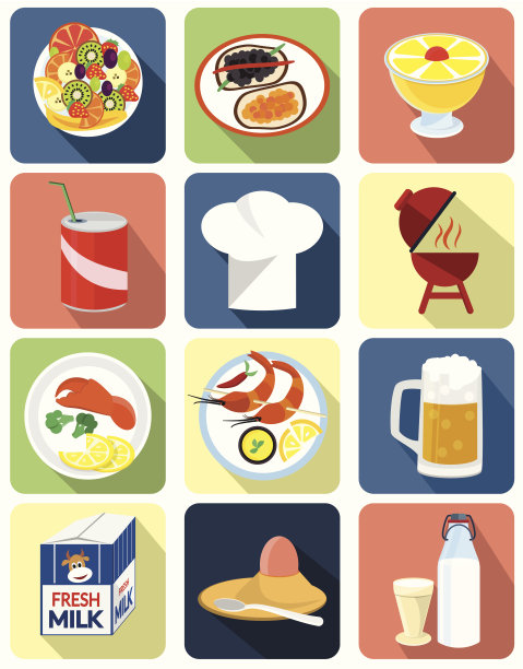 食物的平面图标图片下载