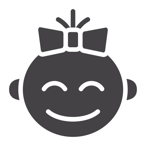 宝贝女孩固体图标，儿童和婴儿，矢量图形，白色背景上的填充模式，eps 10。图片下载